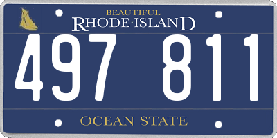 RI license plate 497811