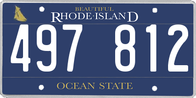 RI license plate 497812