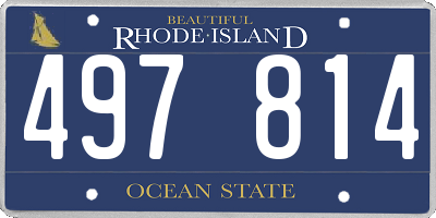 RI license plate 497814