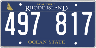 RI license plate 497817