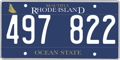 RI license plate 497822