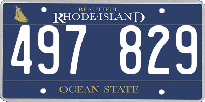 RI license plate 497829