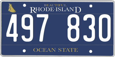 RI license plate 497830