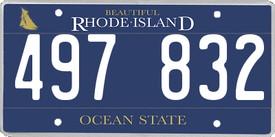 RI license plate 497832