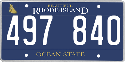 RI license plate 497840
