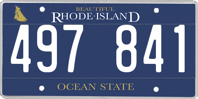 RI license plate 497841
