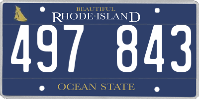 RI license plate 497843
