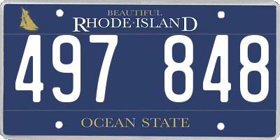 RI license plate 497848