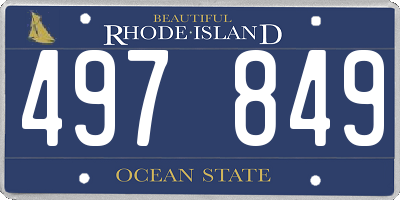 RI license plate 497849