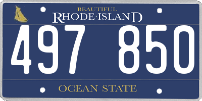 RI license plate 497850