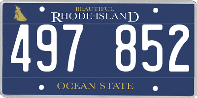 RI license plate 497852