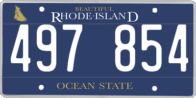 RI license plate 497854