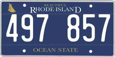 RI license plate 497857