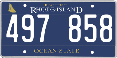 RI license plate 497858