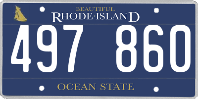 RI license plate 497860
