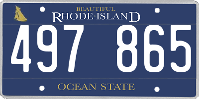 RI license plate 497865