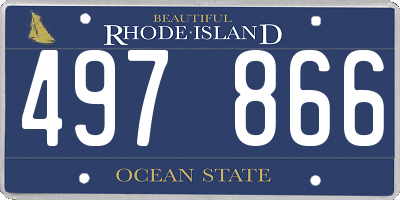 RI license plate 497866