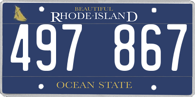 RI license plate 497867