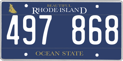 RI license plate 497868