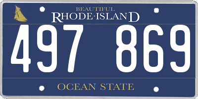 RI license plate 497869