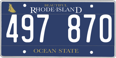 RI license plate 497870