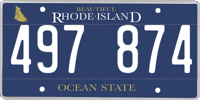 RI license plate 497874