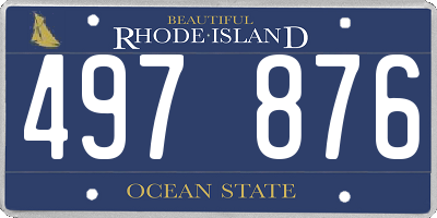 RI license plate 497876