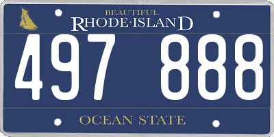RI license plate 497888
