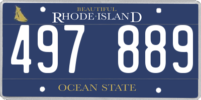 RI license plate 497889