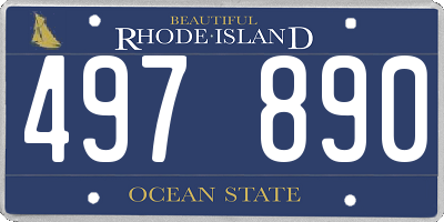 RI license plate 497890