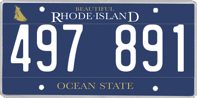 RI license plate 497891