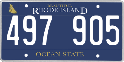 RI license plate 497905