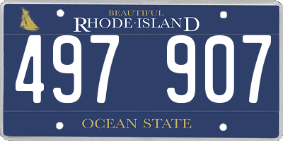 RI license plate 497907