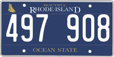 RI license plate 497908