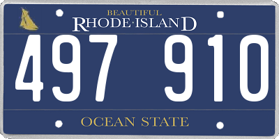 RI license plate 497910