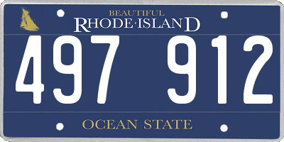 RI license plate 497912