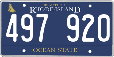 RI license plate 497920
