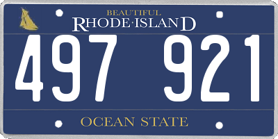 RI license plate 497921