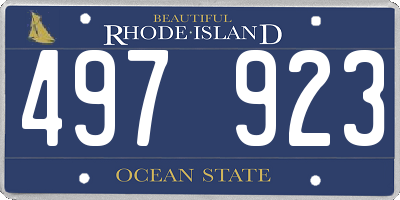 RI license plate 497923