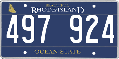 RI license plate 497924