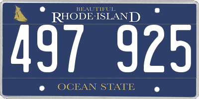 RI license plate 497925