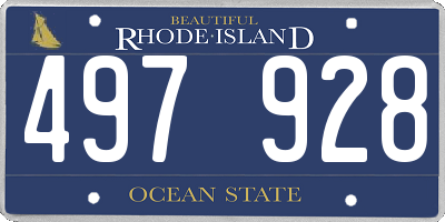 RI license plate 497928