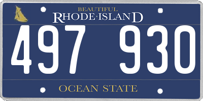 RI license plate 497930