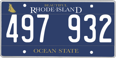 RI license plate 497932