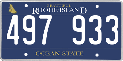 RI license plate 497933