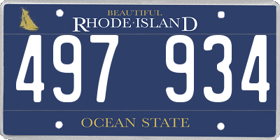 RI license plate 497934