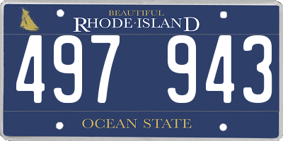 RI license plate 497943