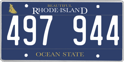 RI license plate 497944