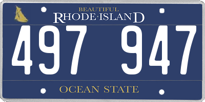 RI license plate 497947