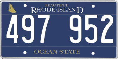 RI license plate 497952